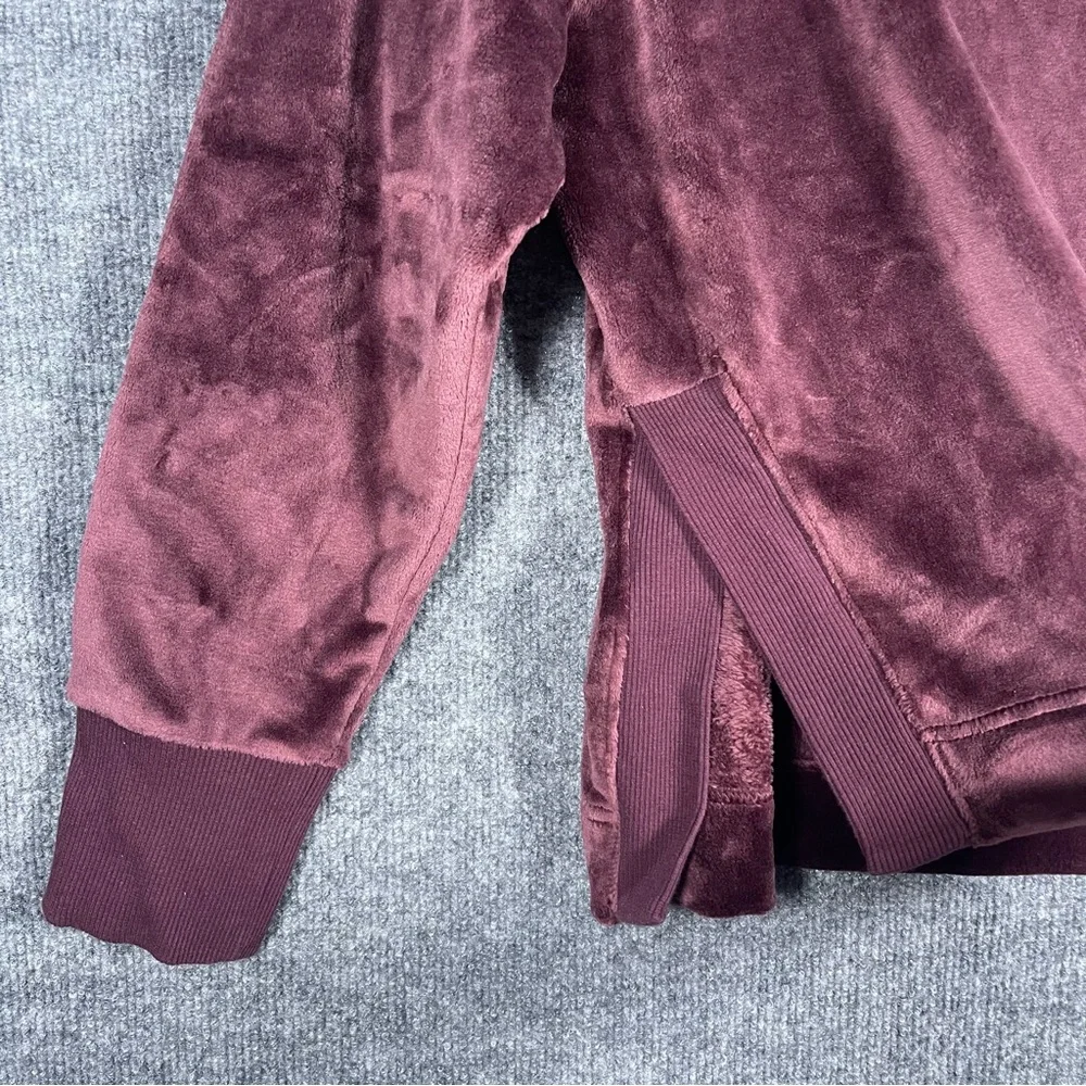 Athleta Women’s Large Double Cozy Karma Funnel Neck Plush Sweater Burgundy Mauve